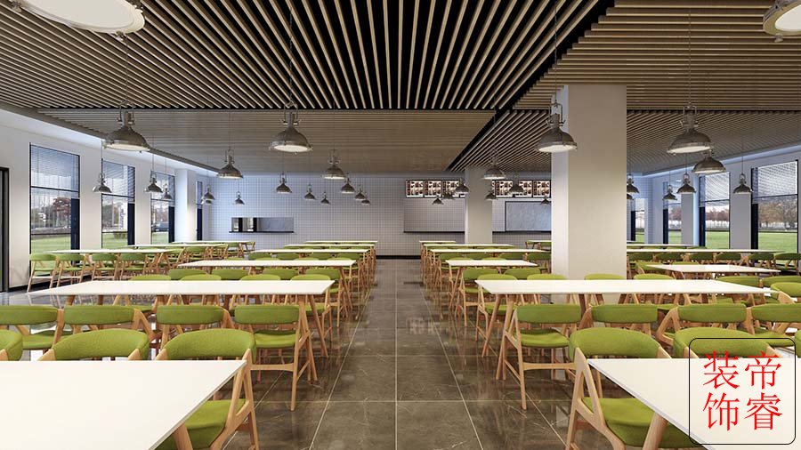 员工食堂装修实景图,成都餐厅装修,成都工装公司1