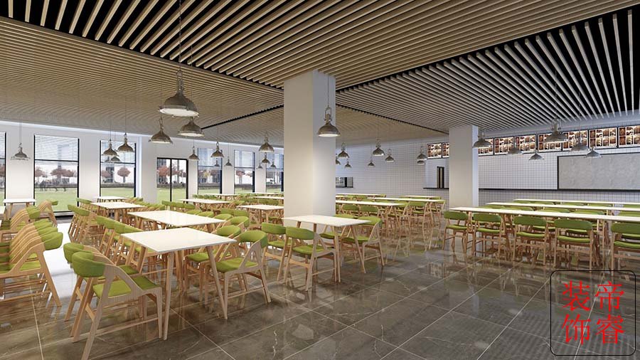 员工食堂装修实景图,成都餐厅装修,成都工装公司2