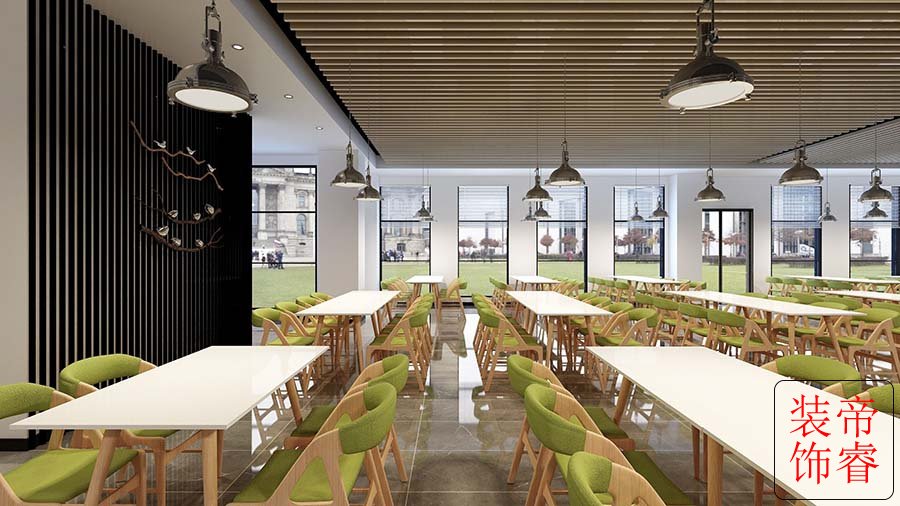 员工食堂装修实景图,成都餐厅装修,成都工装公司3
