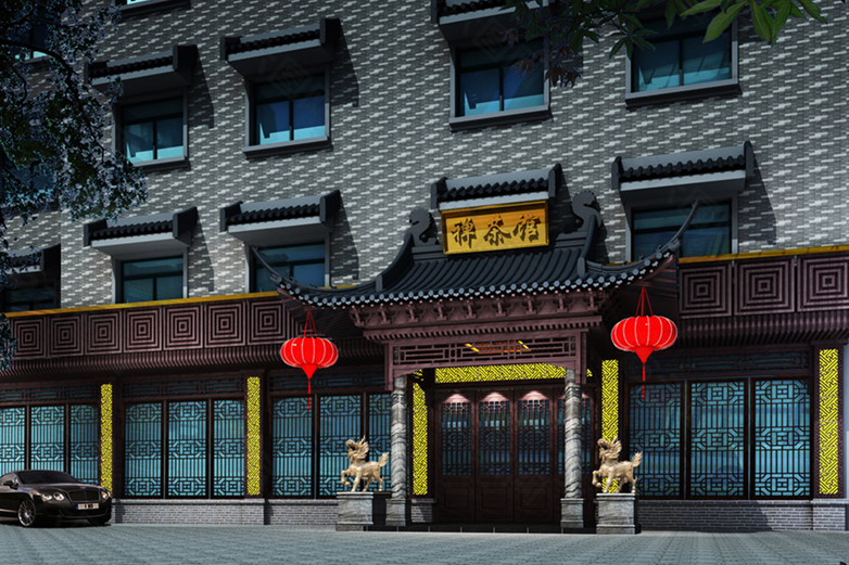 茶楼门头设计图片