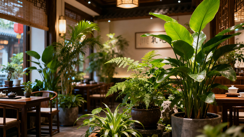 茶楼植物组合搭配