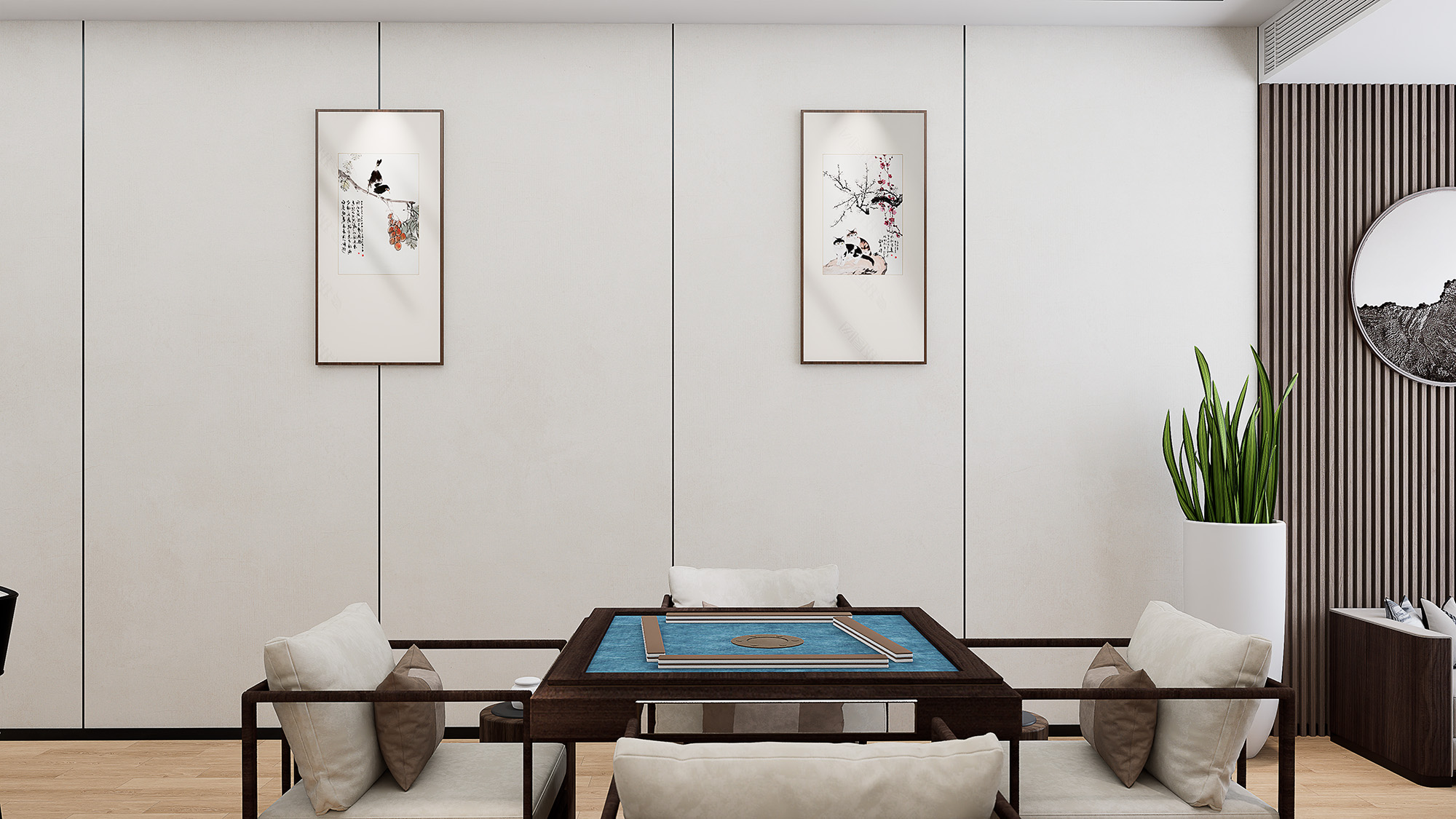 成都市中心草市街茶楼棋牌室改造设计装修效果图
